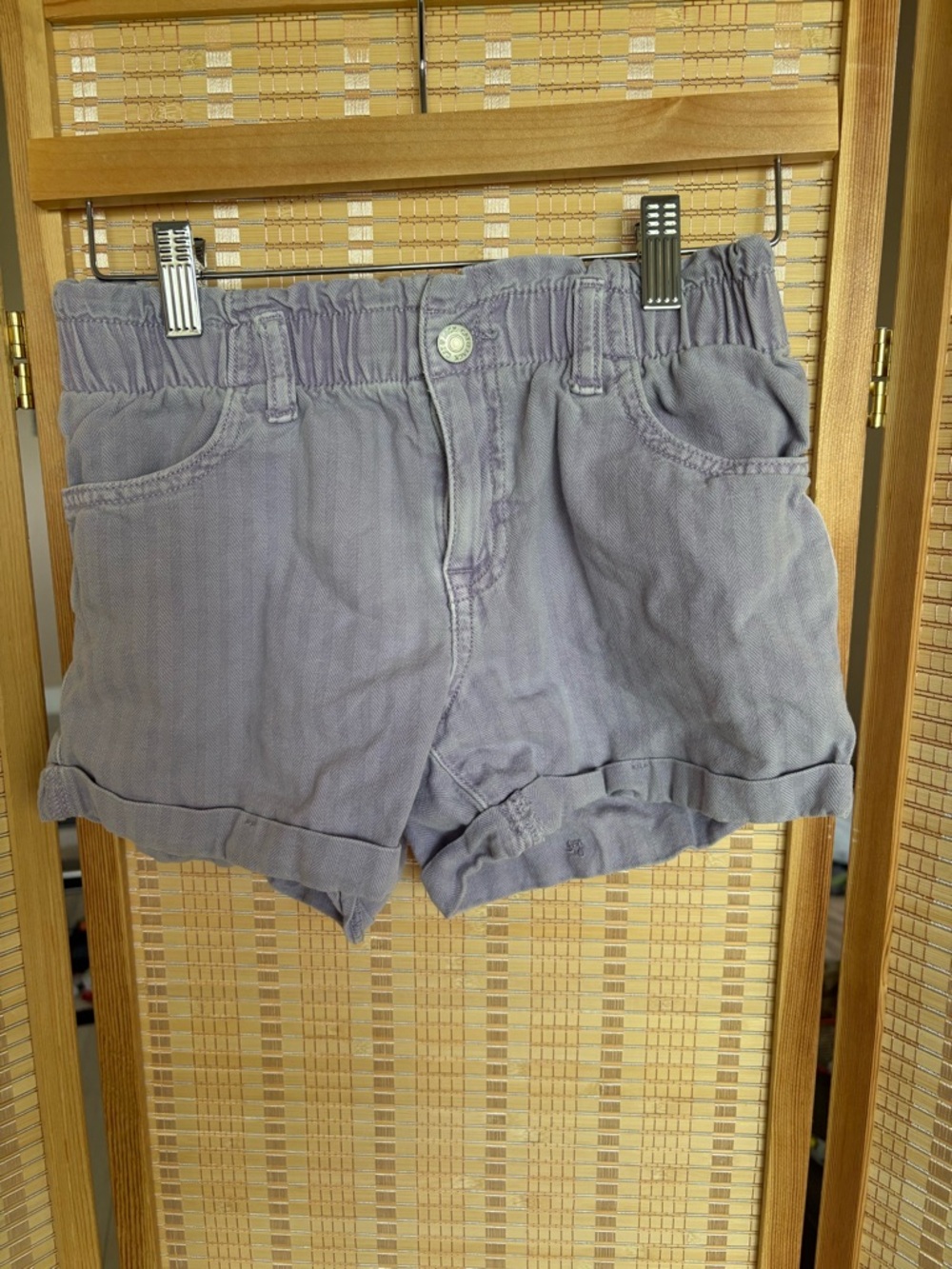 Cat & Jack Paperbag Waist Shorts | Lavender Gray | Size L (10/12) | EUC